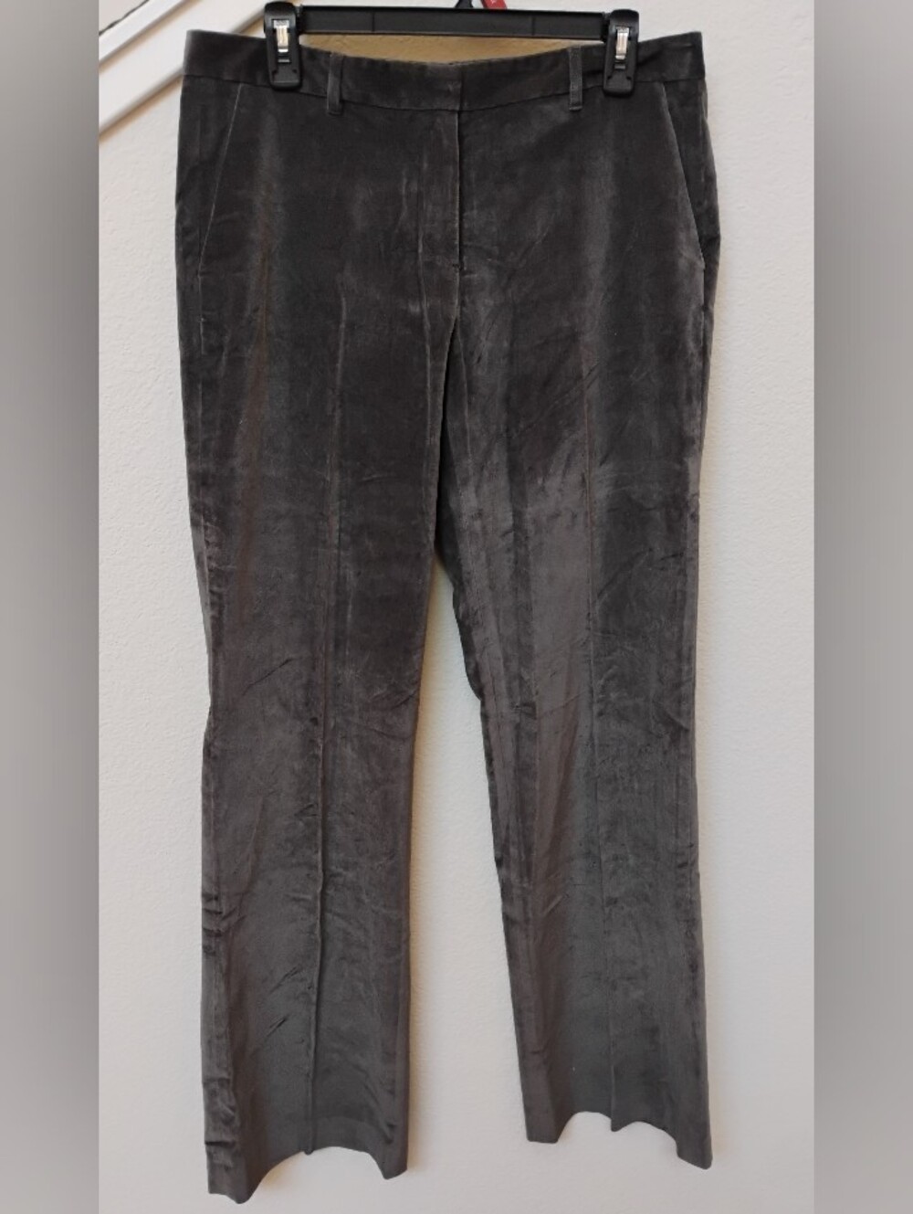 Calvin Klein Women's Charcoal Gray Velvet Trousers